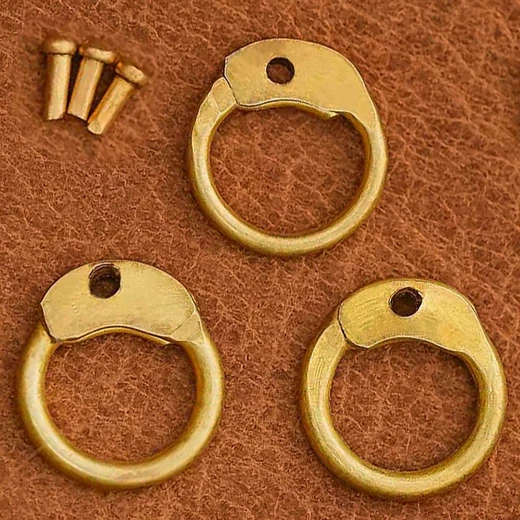 1kg Loose Round Brass Mail Rings with Round Head Rivets, Ø6mm 18Gauge