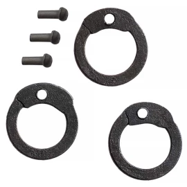 Černěné železné ploché kroužky s kulatými nýty, Ø6mm, 18 gauge, 1kg