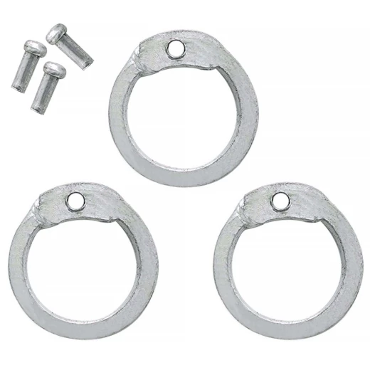 Aluminium Loose Flat Rings with Dome Rivets, Ø10 mm, 16-gauge, 1kg