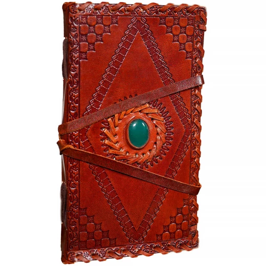 Medieval Leather Diary with stone