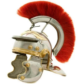 Römischer Zenturio-Helm mit rotem Helmbusch 39cm