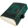 Medieval Tree of Life Diary with Clasp - Green and Black Leather