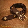 Medieval Crusader Belt with Brass Crosses