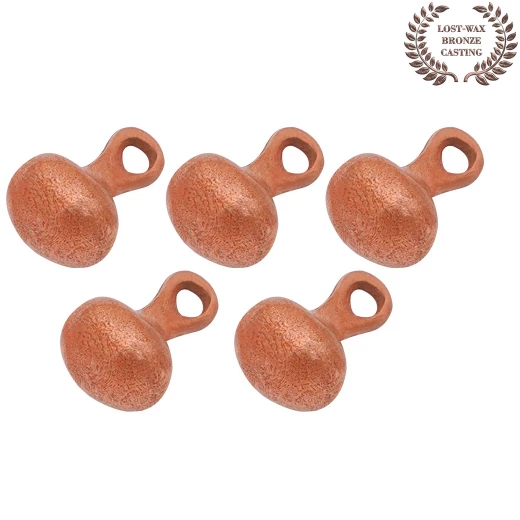 5 Mittelalter Kugelknöpfe 14x9mm, Bronzeabguss im Wachsausschmelzverfahren