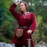 Medieval Embroidered Cotton Full Sleeves Tunic, Red or Black