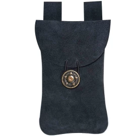 Mittelalterliche quadratische Wildleder Schmuck Gürteltasche,blau