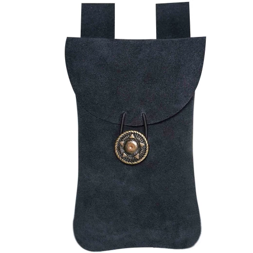 Medieval Square Suede Jewelry Belt Pouch LARP Costume Waist Bag,blue