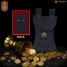 Medieval Square Suede Jewelry Belt Pouch LARP Costume Waist Bag,blue