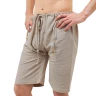 Mittelalterliche Herren-Bauchshorts aus naturfarbenem Leinen