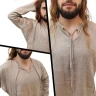 Men's A shape Medieval Shirt from 100% Linen of Natural Colour