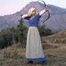 "The Peasant Daughter" Medieval Apron, 14th-15th cen. from 100% Linen