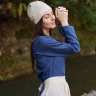 Ladies St. Birgita Cap from Linen-Cotton Blend of Natural Colour