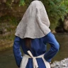 Ladies Viel Half Moon from 100% Linen of Natural Colour