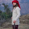 Men's Full-Sleeved Armour Jacket with Hand-Made Fabric Buttons