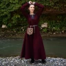 “Ingrid the Shieldmaiden” Viking Woolen Dress with Diamond Twill Decorative Borders