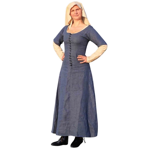 "The Peasant Daughter" Late Medieval Kirtle, 100% Linen, Short Sleeves, 14th-15th Century Dress