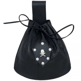 Leather Bag with Pirate Emblem