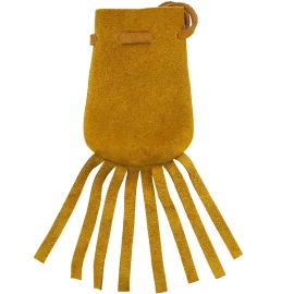 Native American Drawstring Medicine Pouch with Fringes in two Sizes