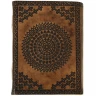 Notebook with Floral Mandala and Brass Swing Hook Clasp on Leather Cover