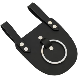 Belt Ring Frog Hanger for Axe Made of Solid Black Leather