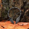 Hand Forged Leaf Fibula Brooch with Twisted Body