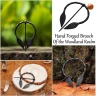 Hand Forged Leaf Fibula Brooch with Twisted Body