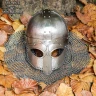 Wikinger Brillenhelm mit Brünne aus 1,6 mm, gehämmertes Finish