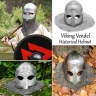 Wikinger Brillenhelm mit Brünne aus 1,6 mm, gehämmertes Finish