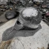 Wikinger Brillenhelm mit Brünne aus 1,6 mm, gehämmertes Finish