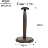 High Quality Rustic Wooden Helmet Display Stand 36cm