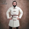 Medieval Long Quilted Gambeson with Long Sleeves and Buckle Fastening