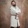 Medieval Long Quilted Gambeson with Long Sleeves and Buckle Fastening