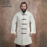 Medieval Long Quilted Gambeson with Long Sleeves and Buckle Fastening