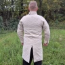 Medieval Padded Gambeson Below the Knee with Full Sleeves in Light Ecru Colour