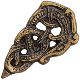 Viking Jörmungandr (Serpent of Midgard) Belt End, Antique Brass