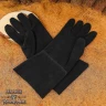 Finger Gloves Made of Strong Soft Suede Black Leather