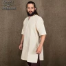 Simple Medieval Viking Canvas Tunic with Short Sleeves