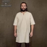 Simple Medieval Viking Canvas Tunic with Short Sleeves