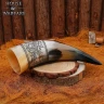 Drinking Horn 350ml with Natural Plant Engraving Between Lines