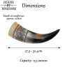 Drinking Horn 350ml with Natural Plant Engraving Between Lines