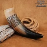 Viking Drinking Horn 350-400ml with Decorative Engraving of Knot Pattern