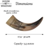 Drinking Horn 300ml with Plant Engraving Bordered with Lines