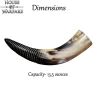 Natural Drinking Horn 350ml With Partially Hand Engraved Spiral