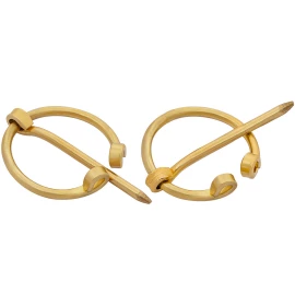 Solid Brass Small Brooch with Rounded Ends for and Arm Wraps Set of 2