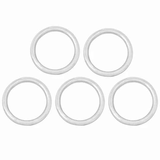 Nickel-coated Steel Ring Buckles, Set of 5pcs