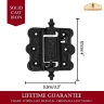 Rustic Self-Closing Spring Door Hinges for Furniture Doors 10x8cm, Oil-blackened (Set of 2)