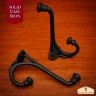 Cast Iron Wall Mounted Coat Hooks 9x4cm (Set of 2)