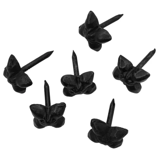 Wrought Iron Nails 20mm Trillium 4-Leaf Head (Set of 6)