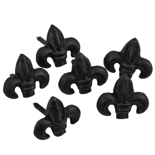 Rustic Wrought Iron Nails Clavos 25x22mm Fleur-De-Lis Shape (Set of 6)