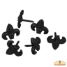 Rustic Wrought Iron Nails Clavos 25x22mm Fleur-De-Lis Shape (Set of 6)